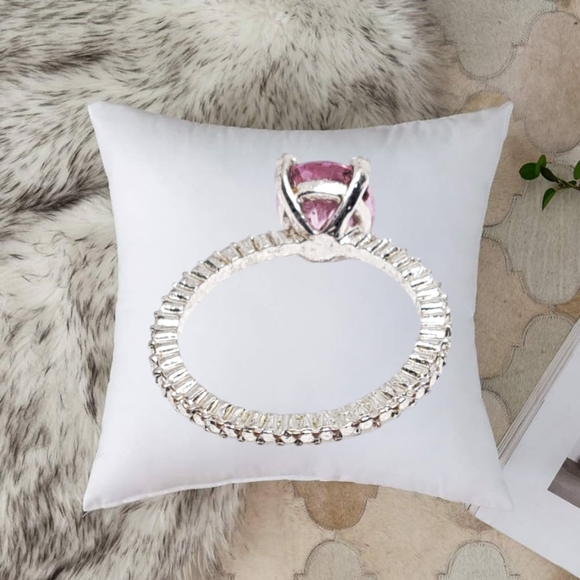 .🌲10/$20. Purple Crystal Solitaire Silver Tone Eternity Band - Picture 4 of 6